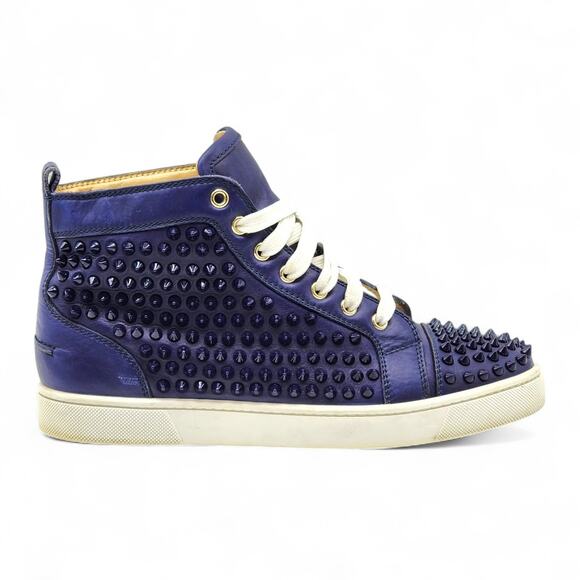 Christian Louboutin Louis Spikes 1130493 Sneakers Navy Blue EU 41 US 8 Preowned - Picture 3 of 9